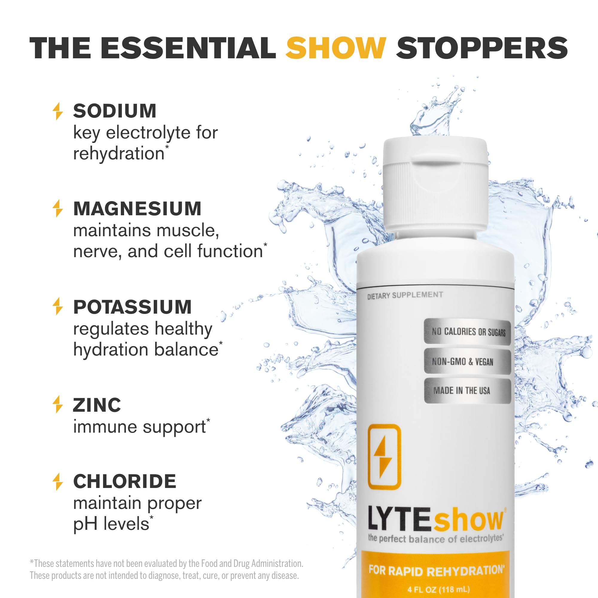 LyteShow minerals dissolve for a clean taste and reliable mineral intake.