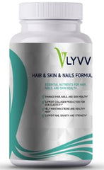 Lyvv Hair & Skin & Nails Formula bottle front, convenient daily beauty support.