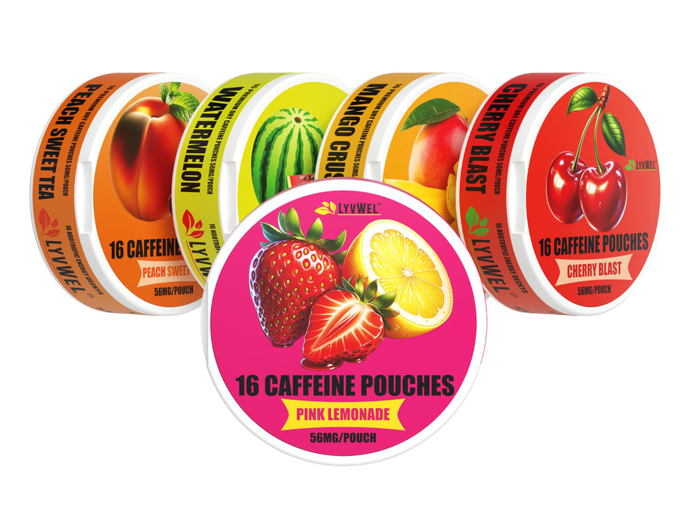 LyvWel energy pouches front-pack display for on-the-go energy