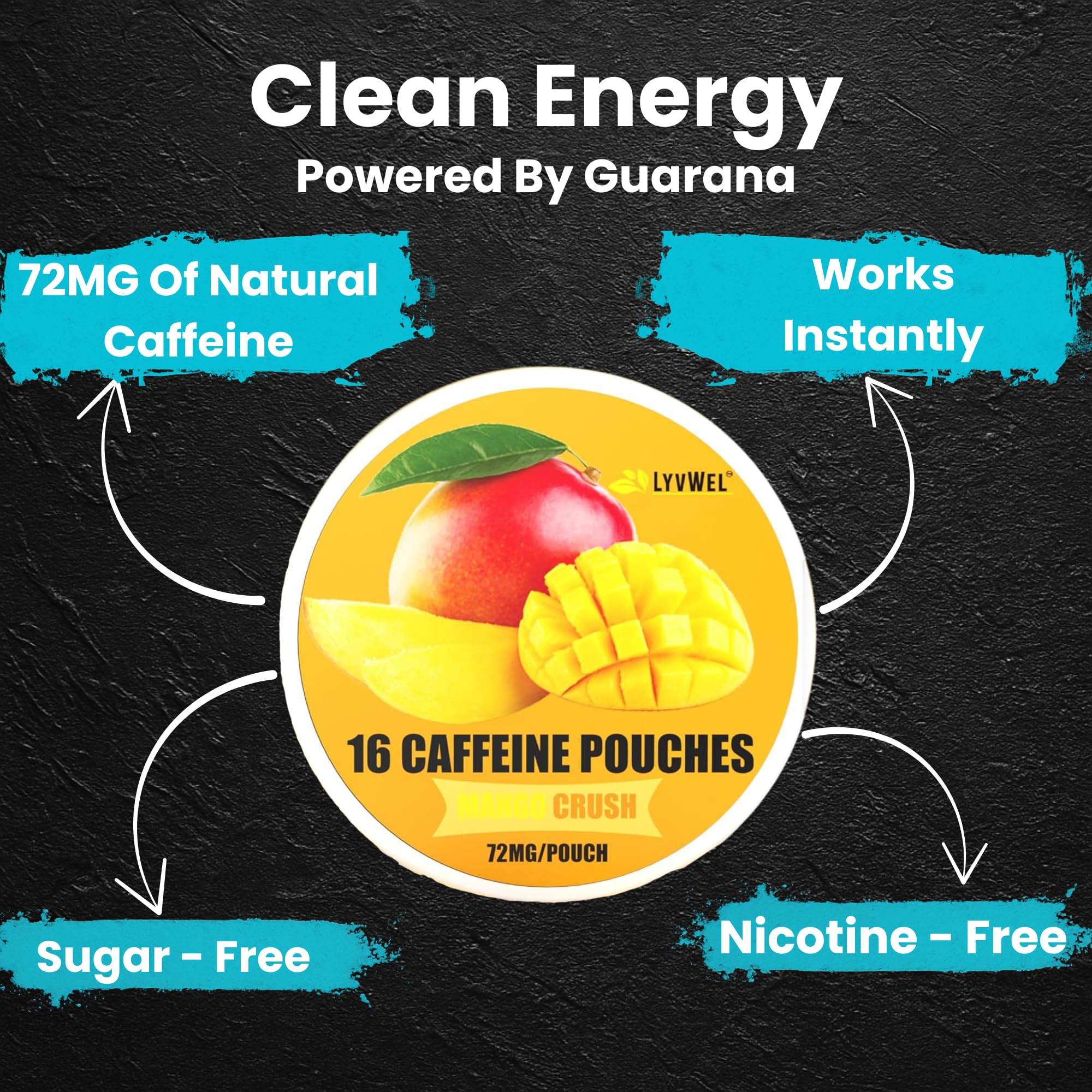 LyvWel guarana brain-boost pouch highlighting natural focus during work or study