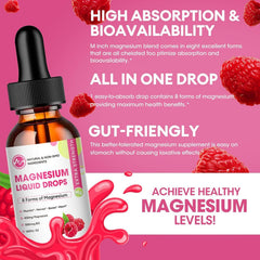 M inch Magnesium Liquid Drops bottle with 30 servings for convenient use