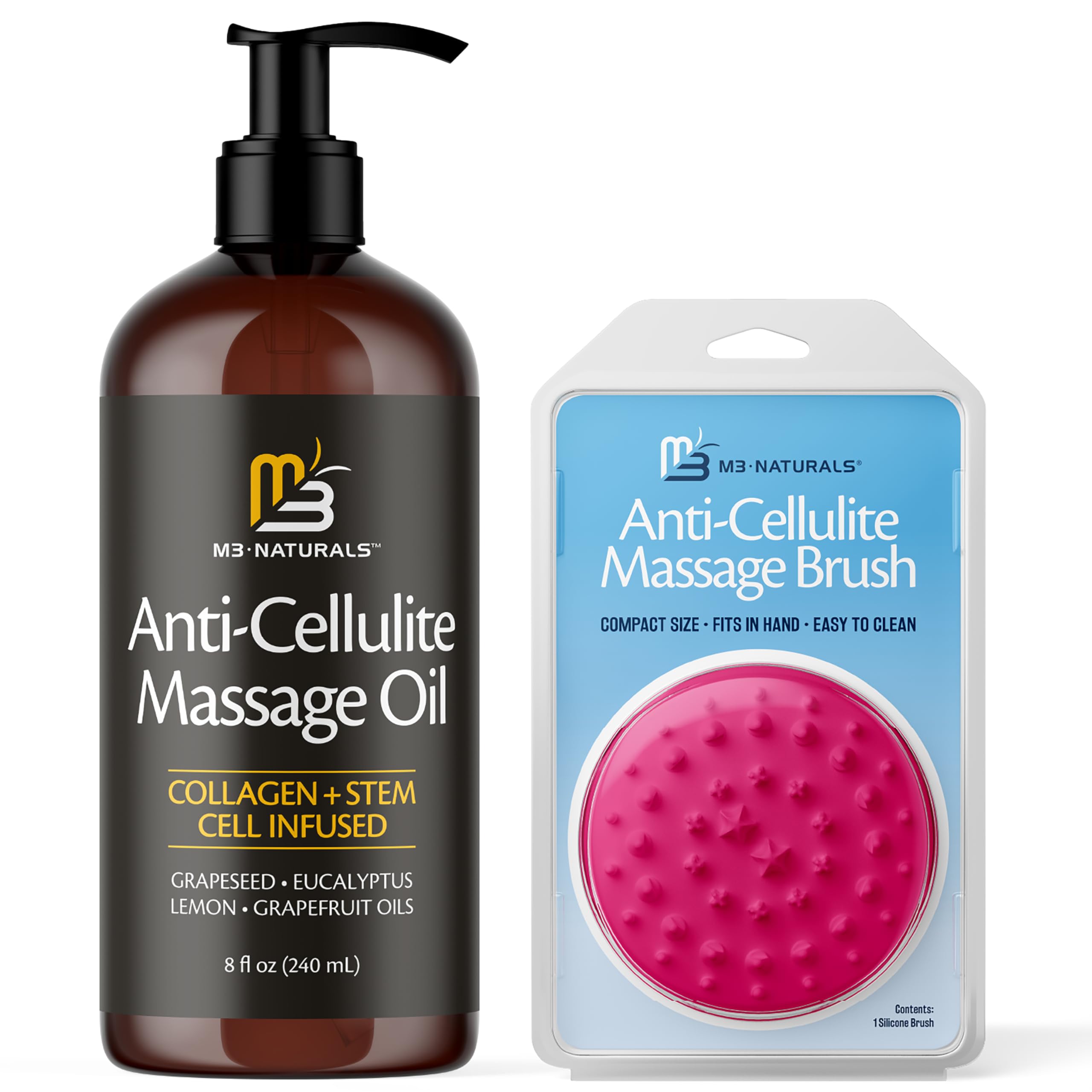 M3 Naturals oil applied to thighs and buttocks for smoother skin