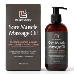 Shiny texture of M3 Naturals Arnica Sore Muscle Oil on skin
