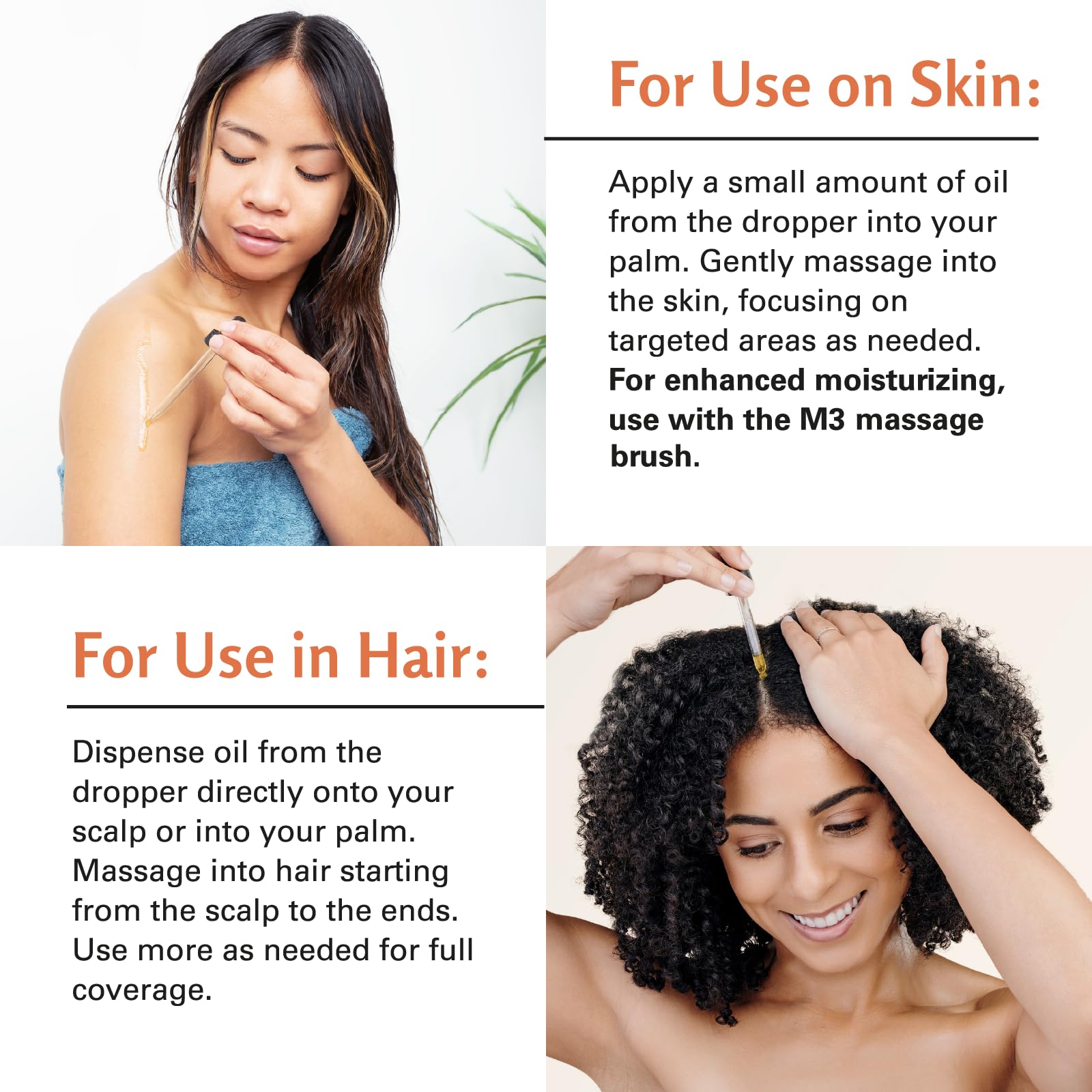 M3 Naturals Batana Oil applied to skin for softness and moisture.