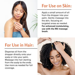 M3 Naturals Batana Oil applied to skin for softness and moisture.
