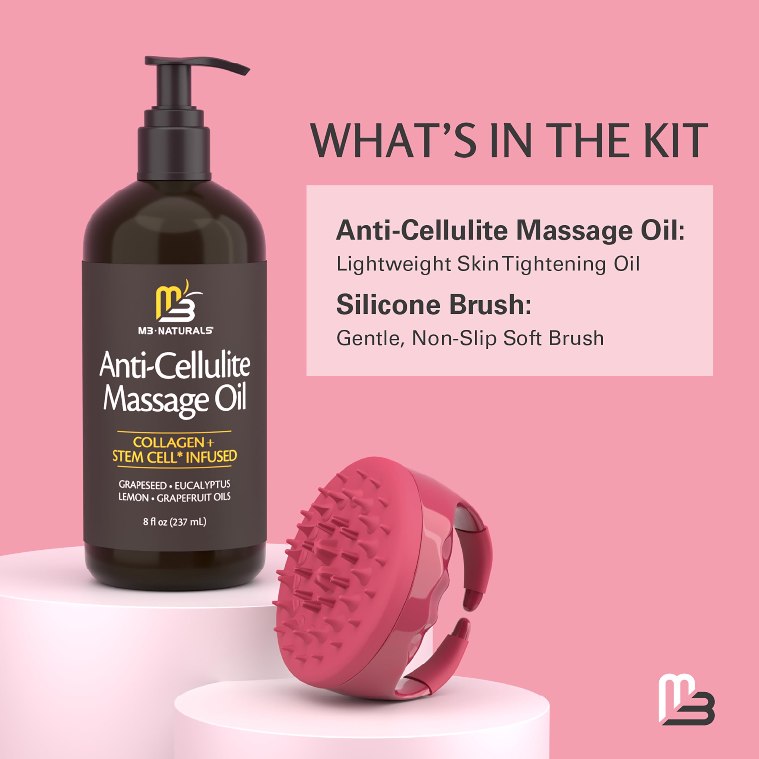 M3 Naturals brush performing circular massage action