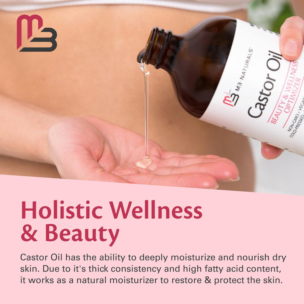 M3 Naturals castor oil for lashes and brows growth support