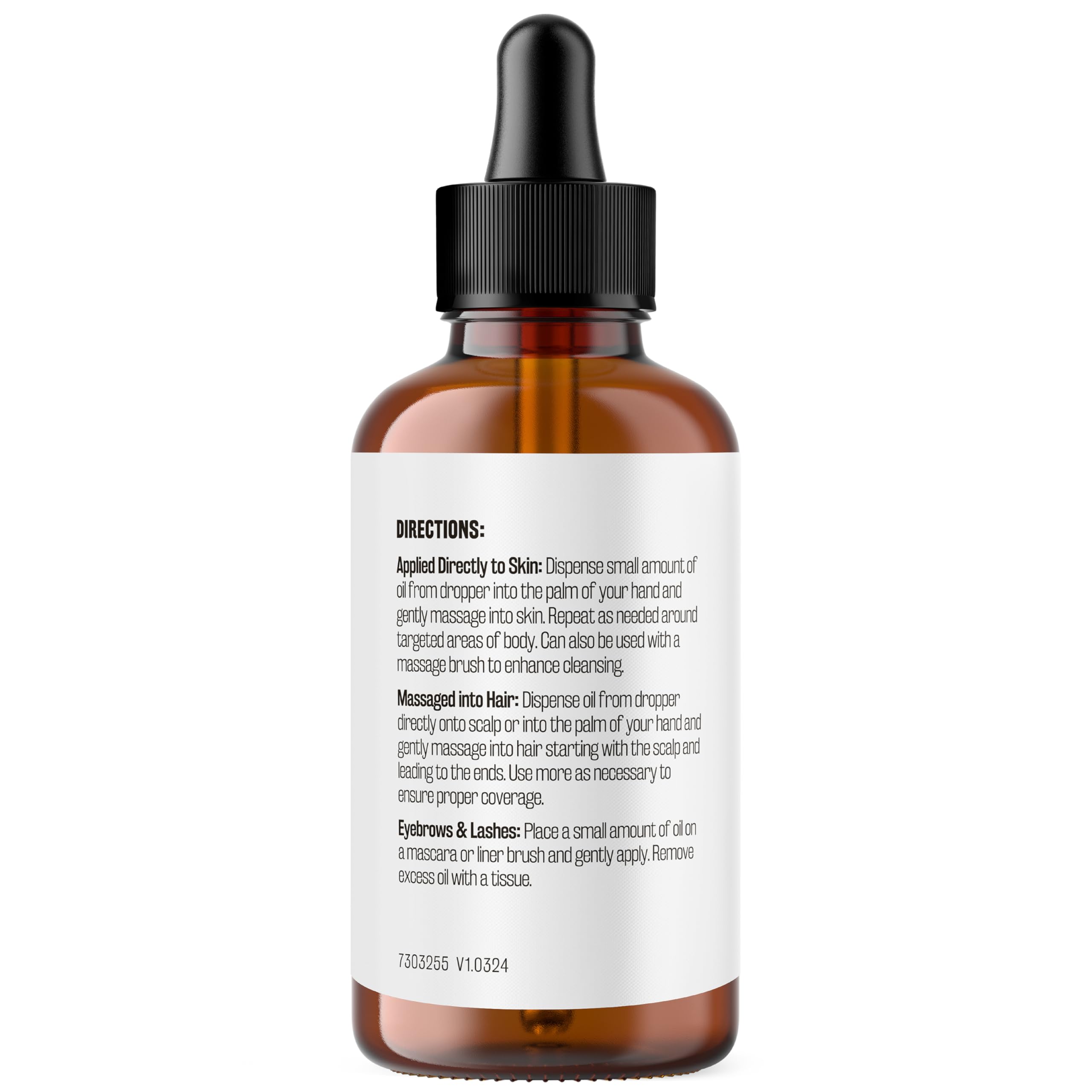 M3 Naturals hexane-free castor oil in a glass bottle with dropper.