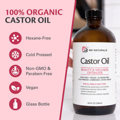 M3 Naturals castor oil for hair application on scalp