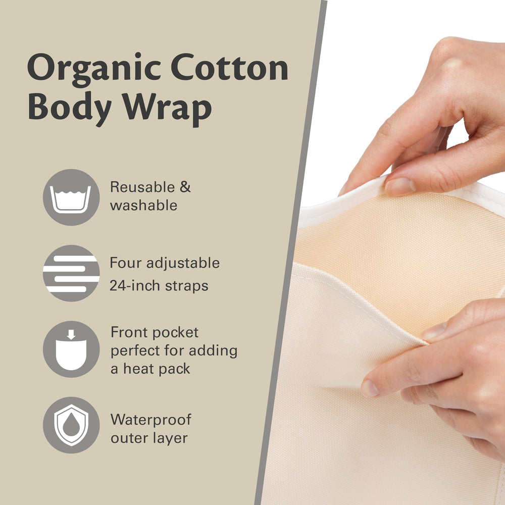 M3 Naturals Castor Oil Wrap leak-resistant outer layer protecting clothing during use.