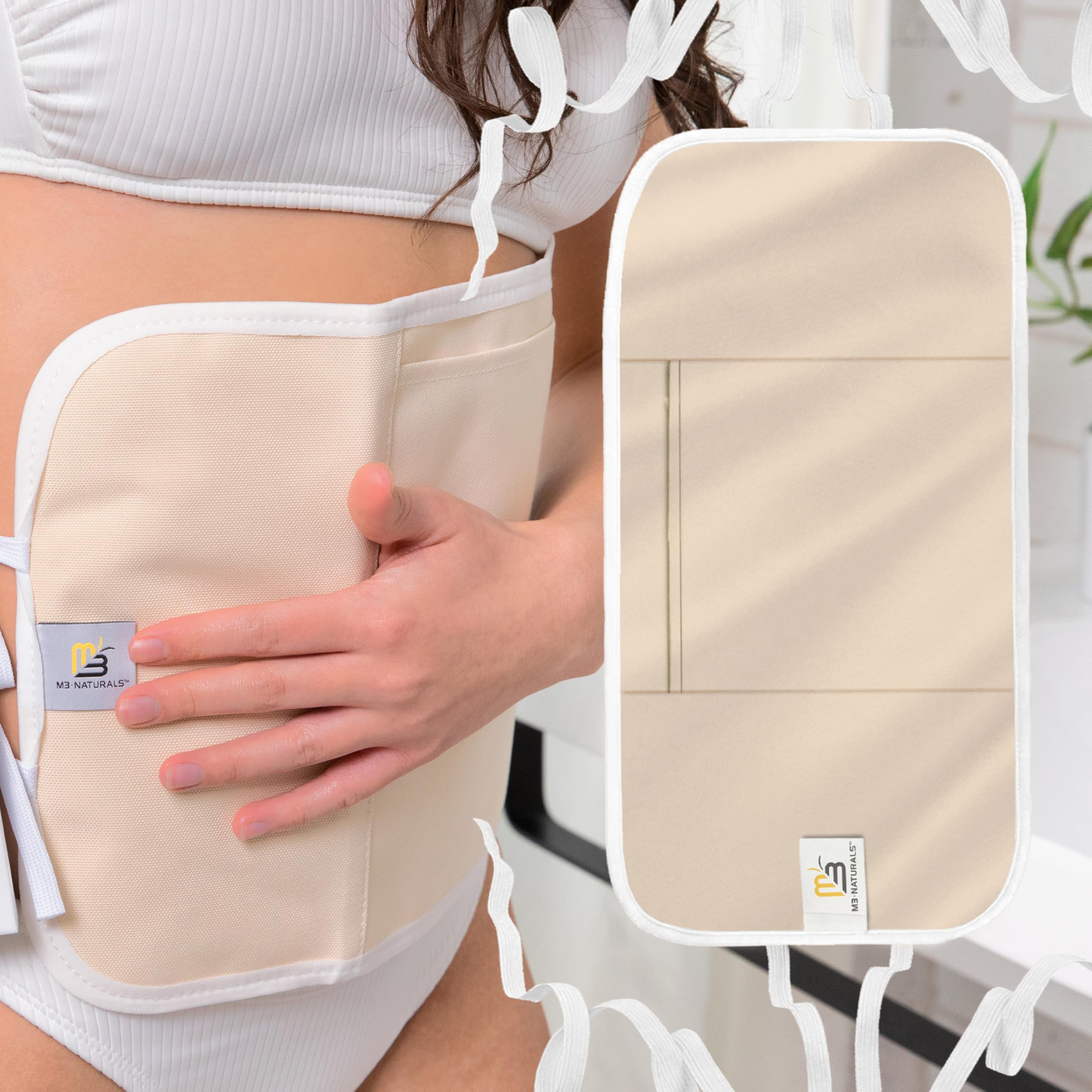 M3 Naturals Castor Oil Wrap durable nylon straps ensure long-lasting comfort.