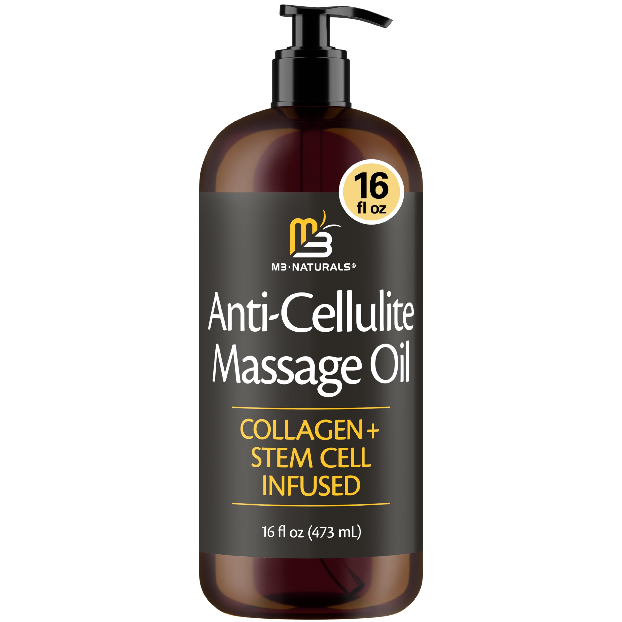 M3 Naturals Firming Body Oil bottle 16oz ready for full-body hydration.