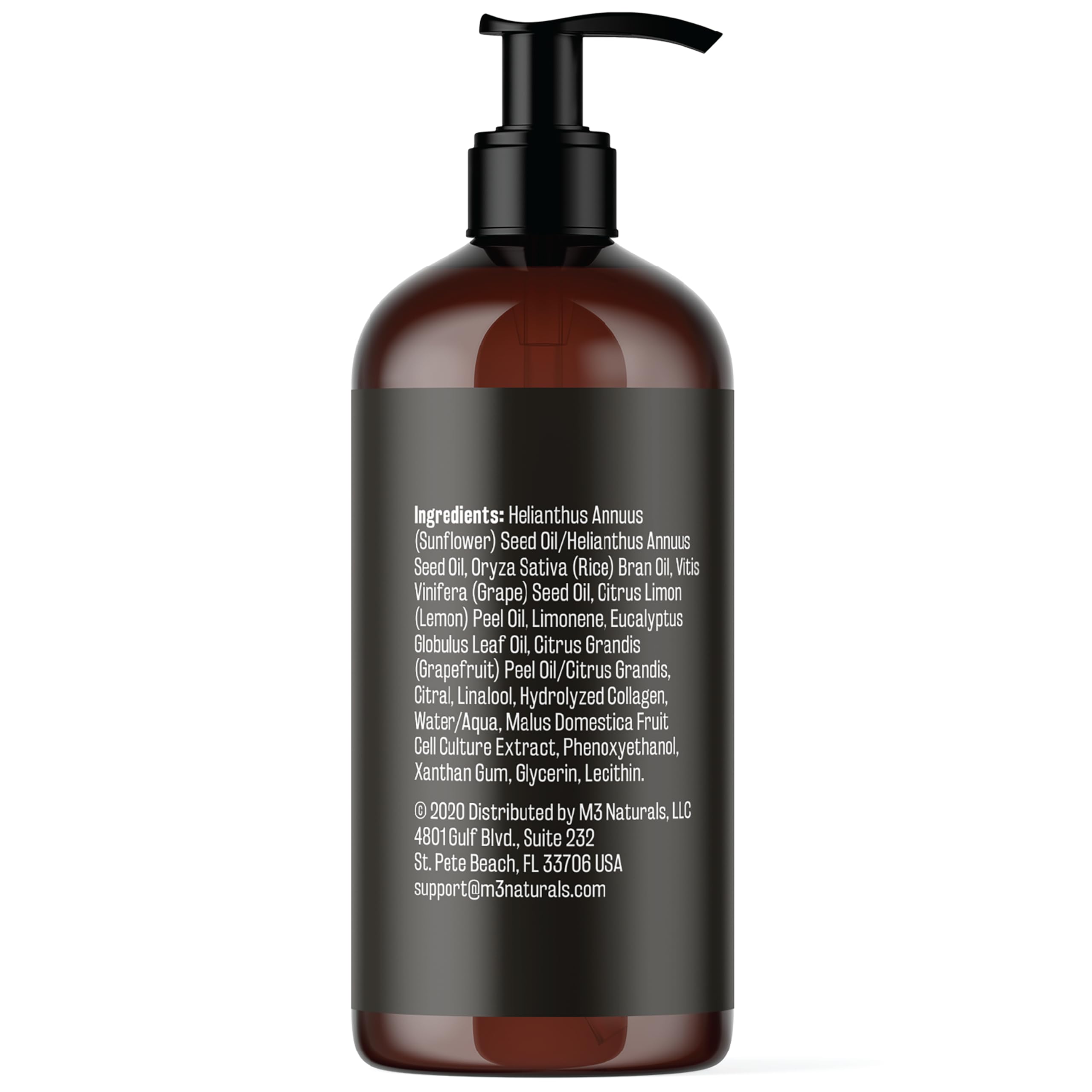 M3 Naturals Firming Oil label closeup highlighting cruelty-free packaging