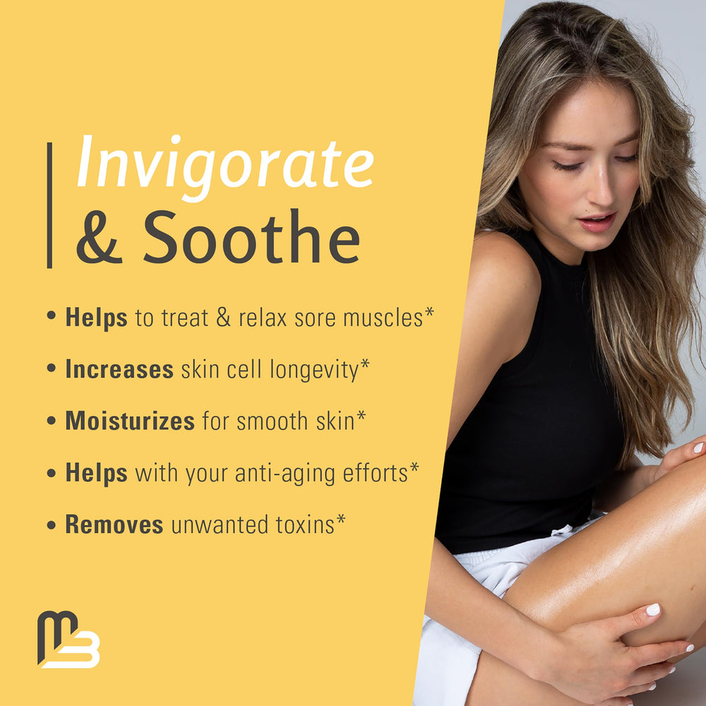 M3 Naturals full-body massage routine enables versatile application on legs, arms, and torso.