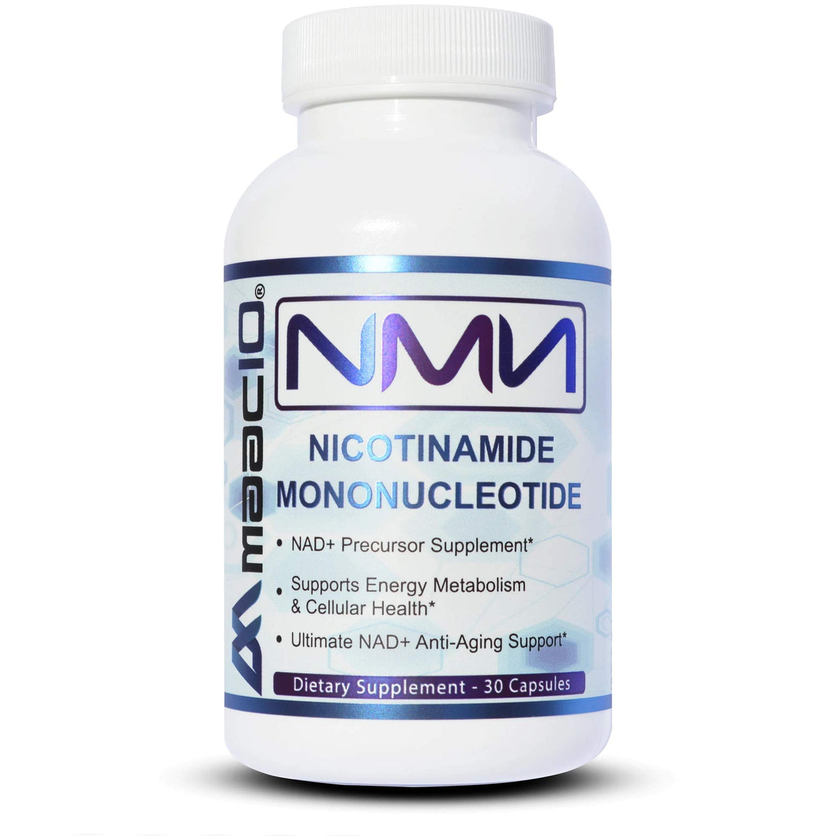 MAAC10 NMN bottle front showing premium NAD+ precursor for daily energy support