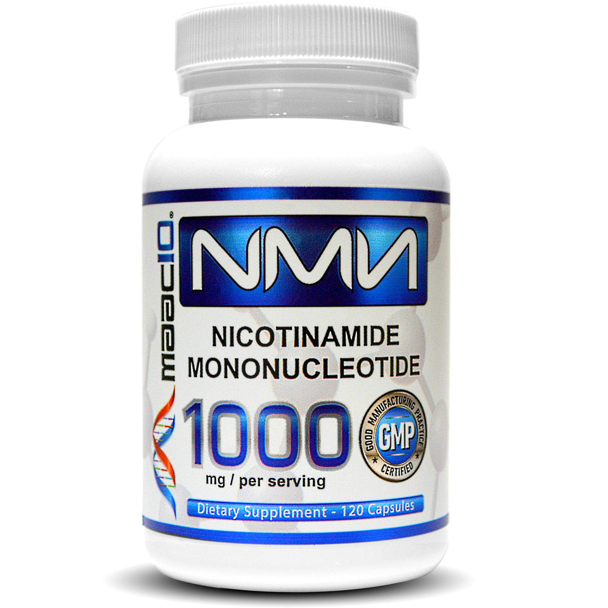 MAAC10 NMN bottle with 1000mg serving for energy support.