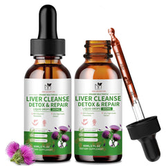 MABEFY Milk Thistle Drops bottle closeup for liver support and antioxidant care.