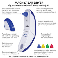Mack's Ear Dryer in use after swimming for quick ear drying.