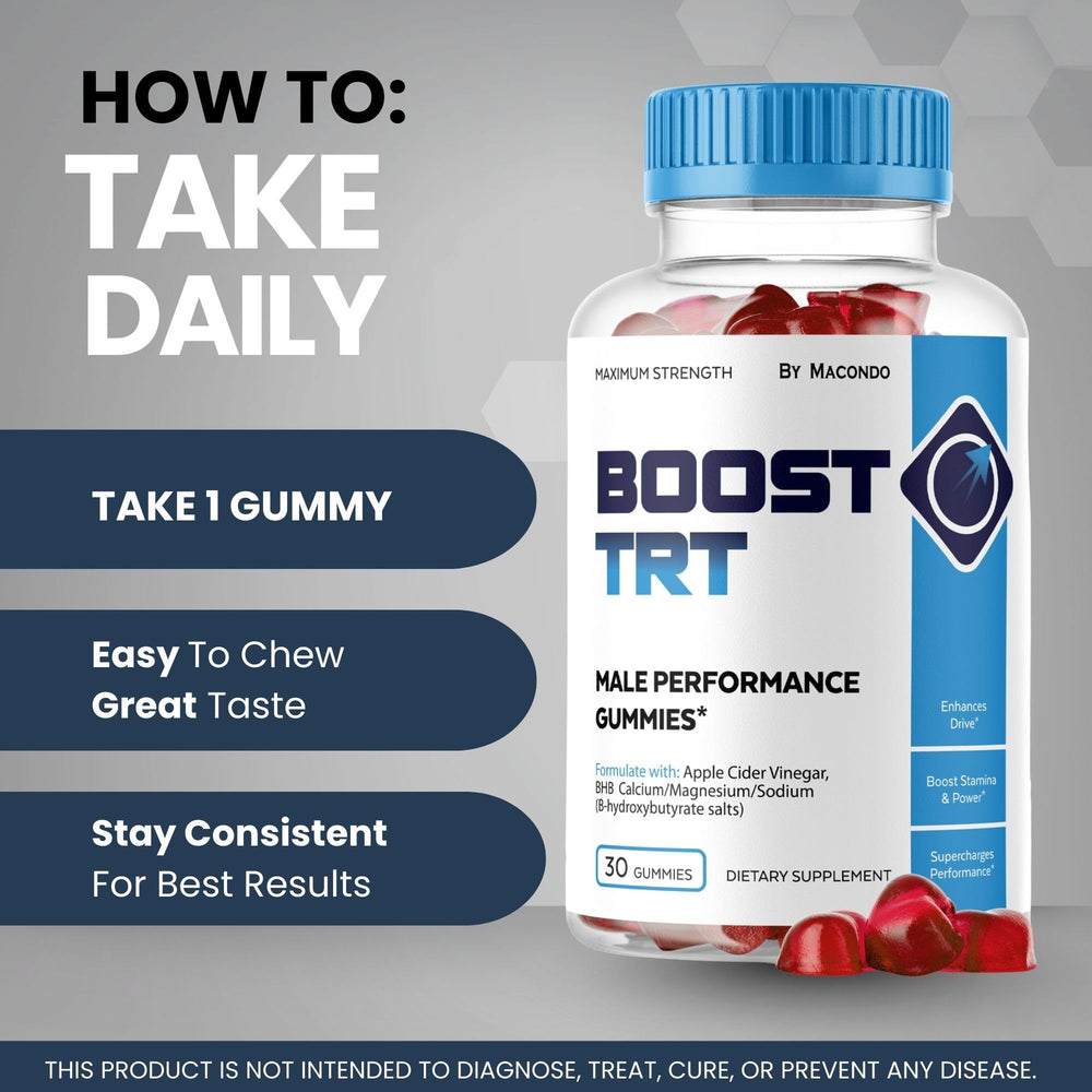 Macondo BoostTRT gummies packaging designed for easy storage.