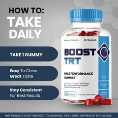 Macondo BoostTRT gummies packaging designed for easy storage.