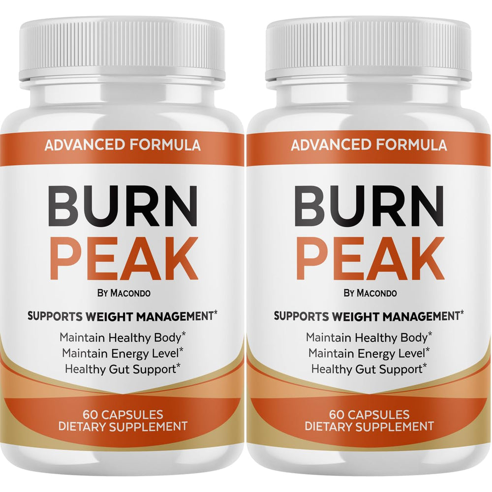 Macondo BurnPeak capsules bottle shows premium wellness formula.