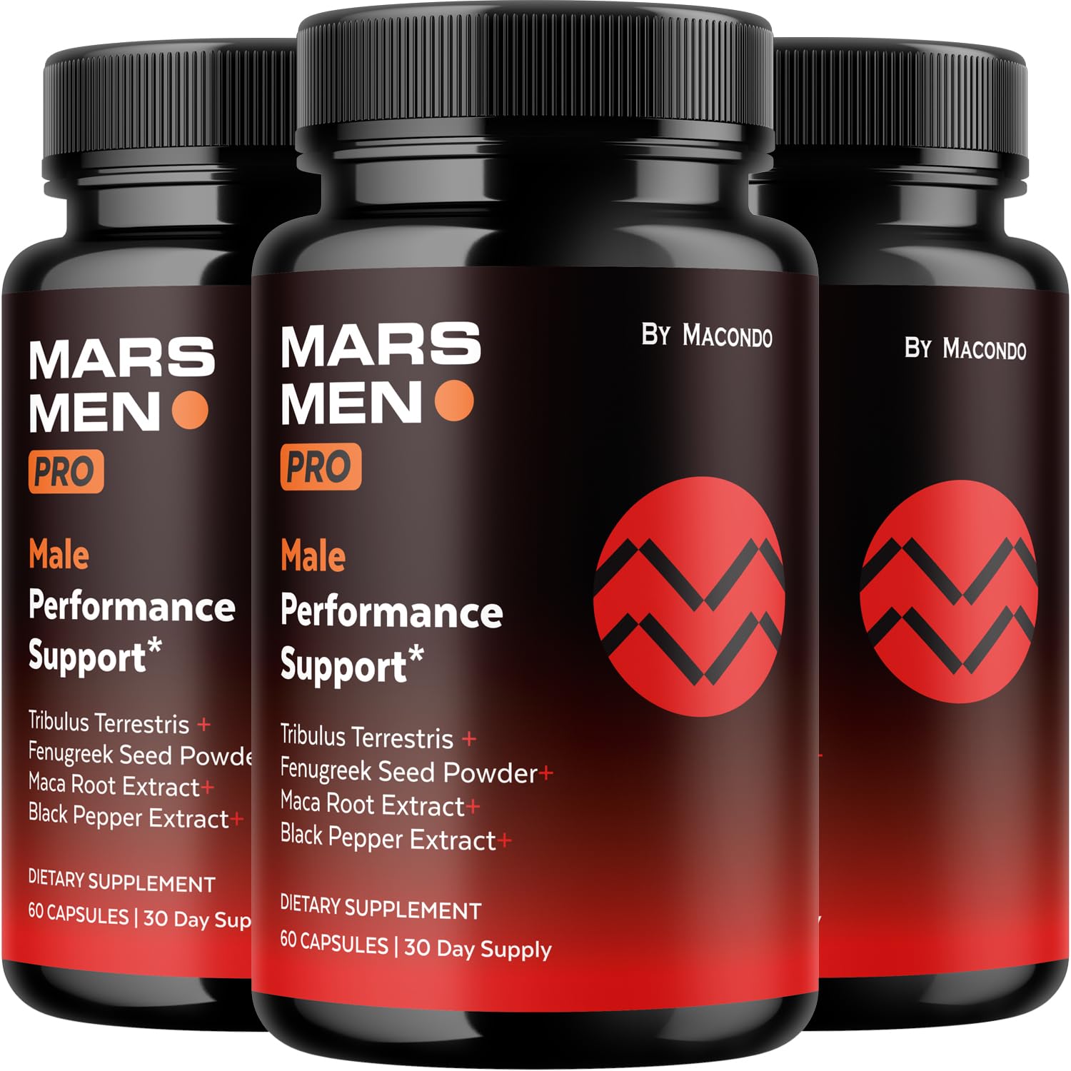 Macondo Mars Men Pro 3-pack bottles front for daily wellness.