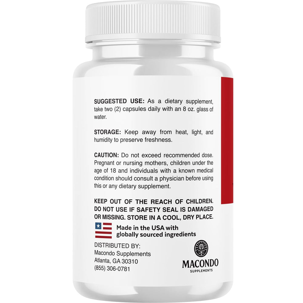 Macondo NeoGluco capsule inside bottle demonstrates convenient daily intake.