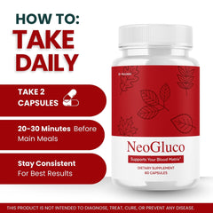 Macondo NeoGluco label back shows ingredients supporting natural vitality.