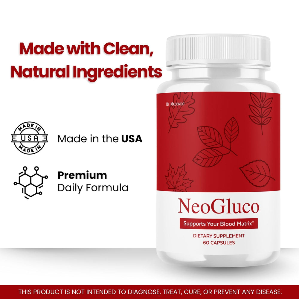 Macondo NeoGluco package box on shelf communicates trust and quality.