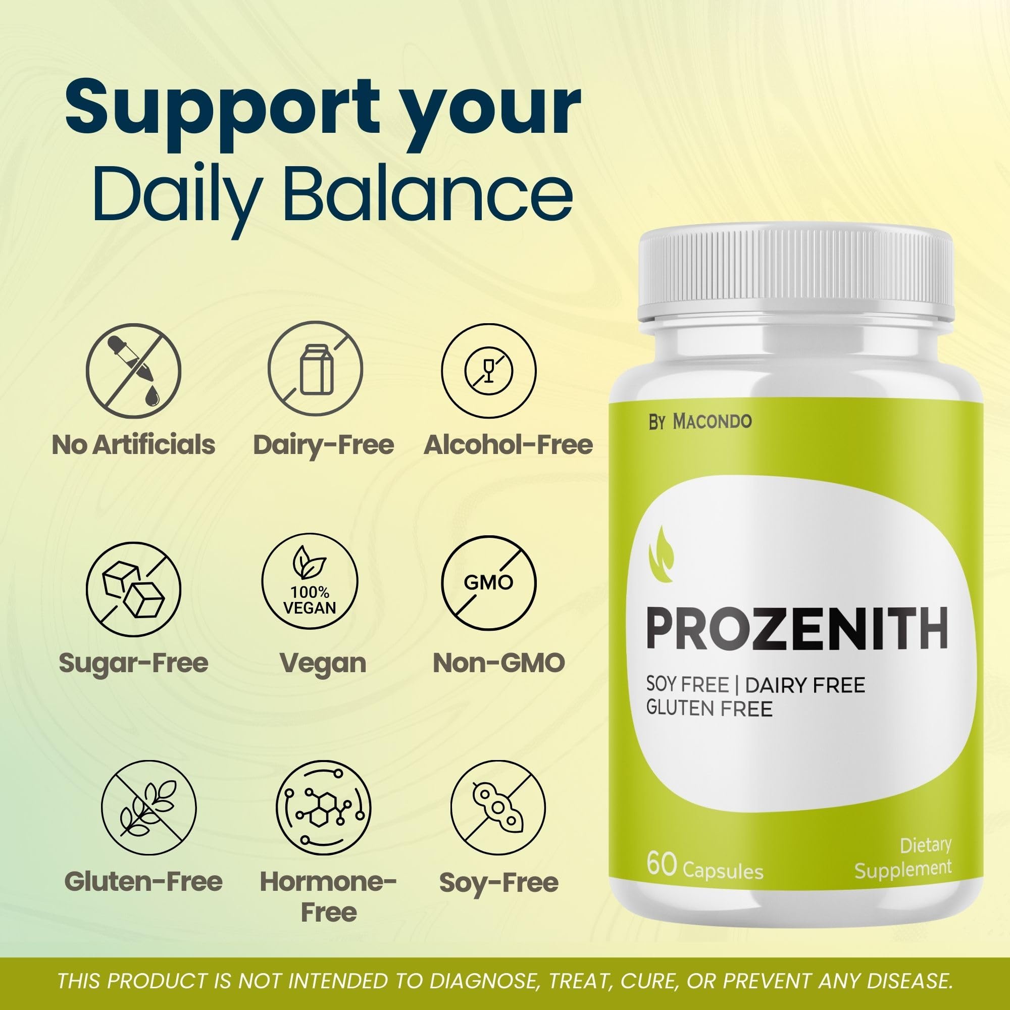 Macondo Prozenith Pro Capsules in hand, ready for daily wellness routine.