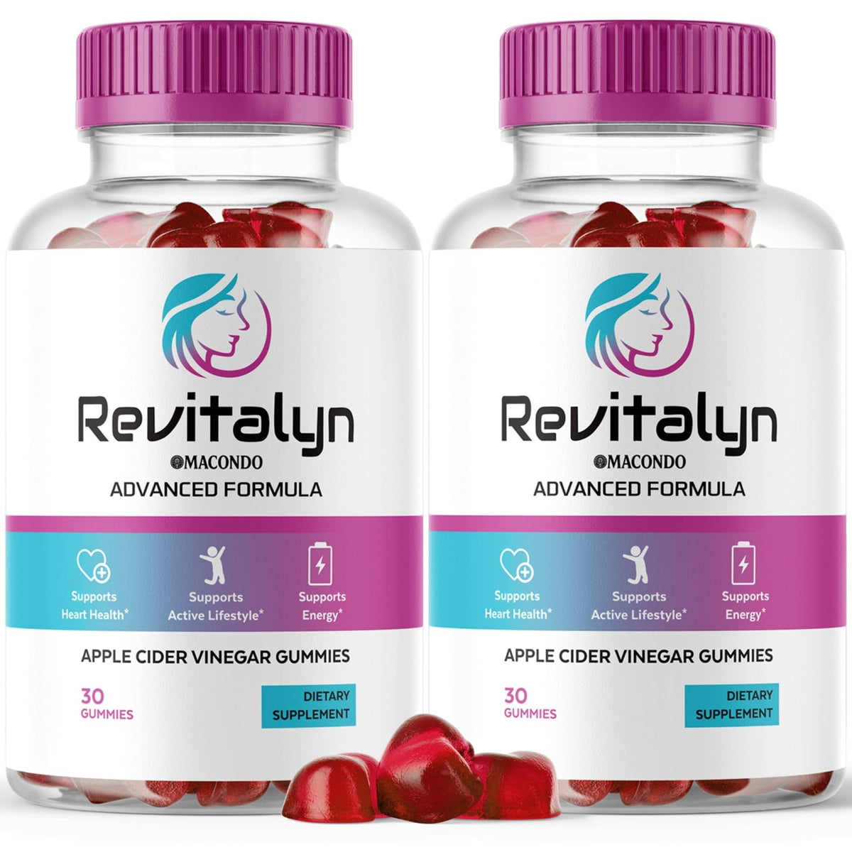 Macondo Revitalyn gummy bottle front view for daily skin health support