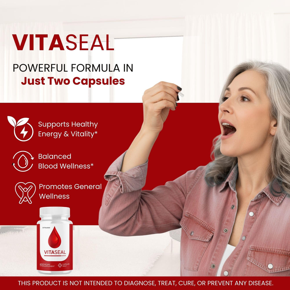 Close-up of Vitaseal Balance Support capsules for balanced nutrition