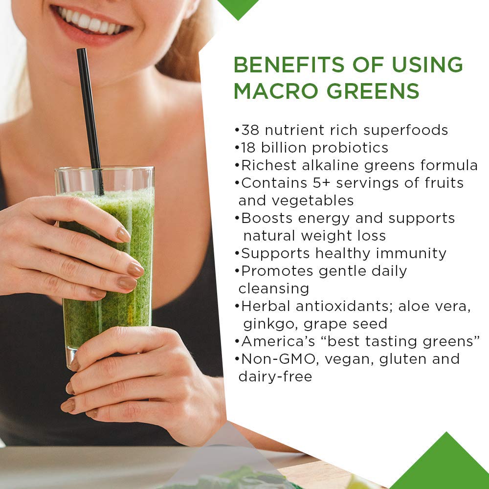 MacroLife Naturals Macro Greens daily-use routine in a mug.