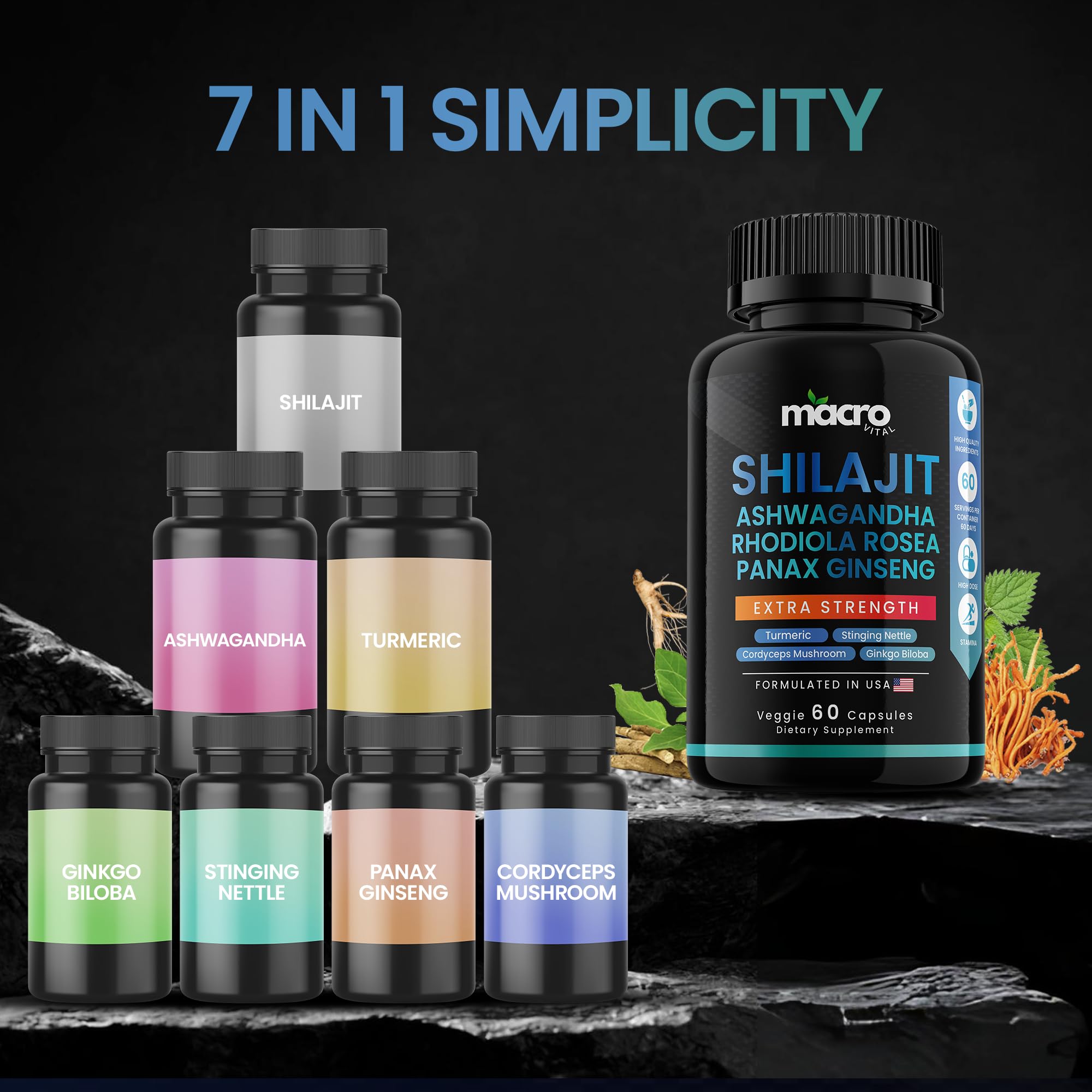 MACRO VITAL Shilajit bottle showcasing quality and freshness.