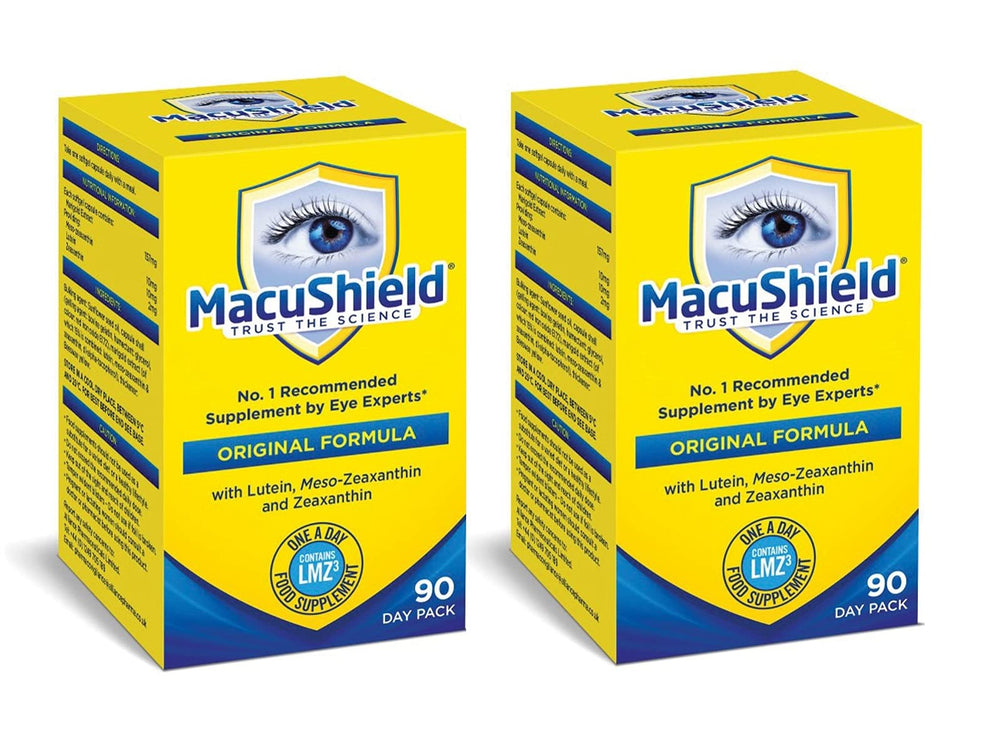 MacuShield capsules bottle close-up for daily dietary supplement routine