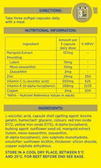MacuShield Gold capsules closeup highlighting macular carotenoids.