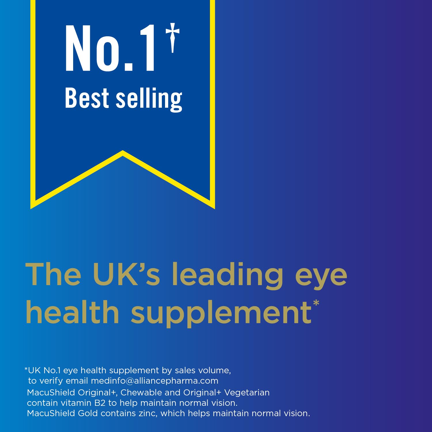 MacuShield Gold packaging display reinforces trusted UK-made eye support.
