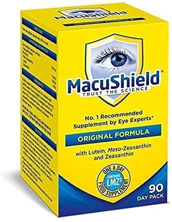MacuShield packaging on a store shelf for organized storage.