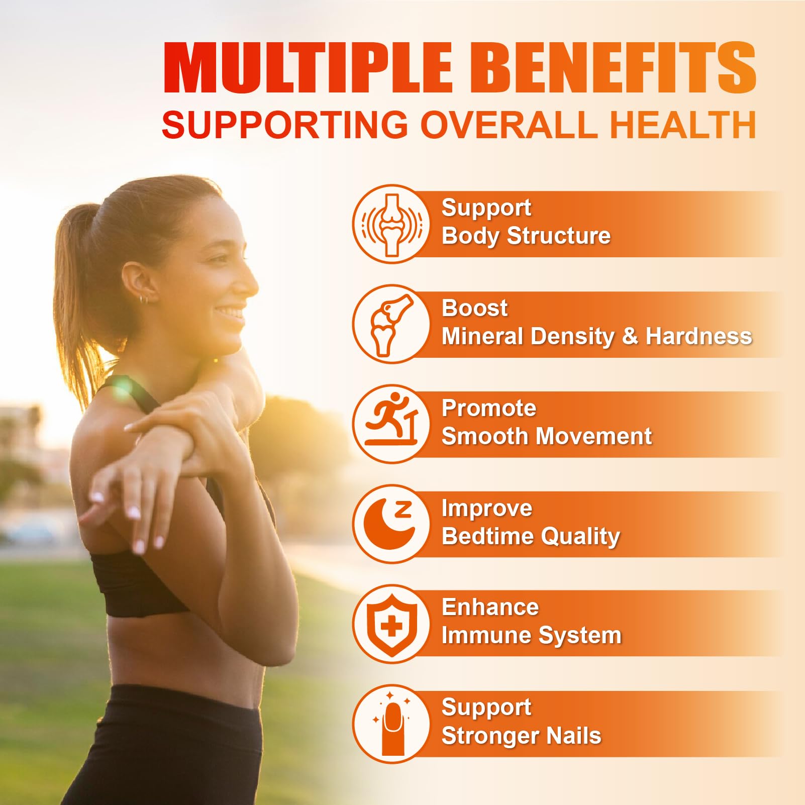 Maennyliy Calcium 1200mg orange-flavored gummies suggest a tasty, sugar-free option.