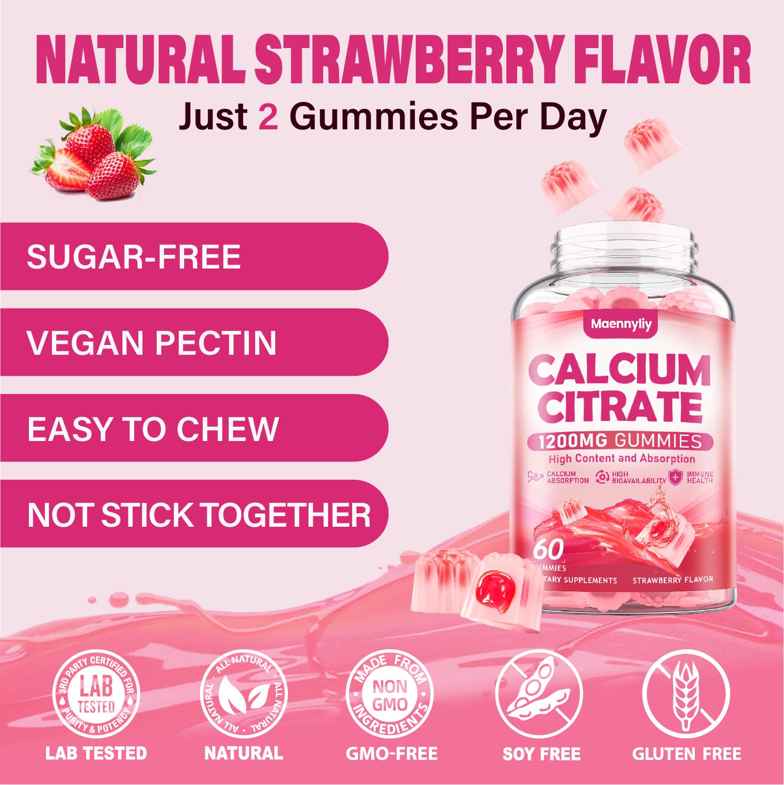 Maennyliy Calcium Citrate Gummies easy-to-digest format fits busy mornings