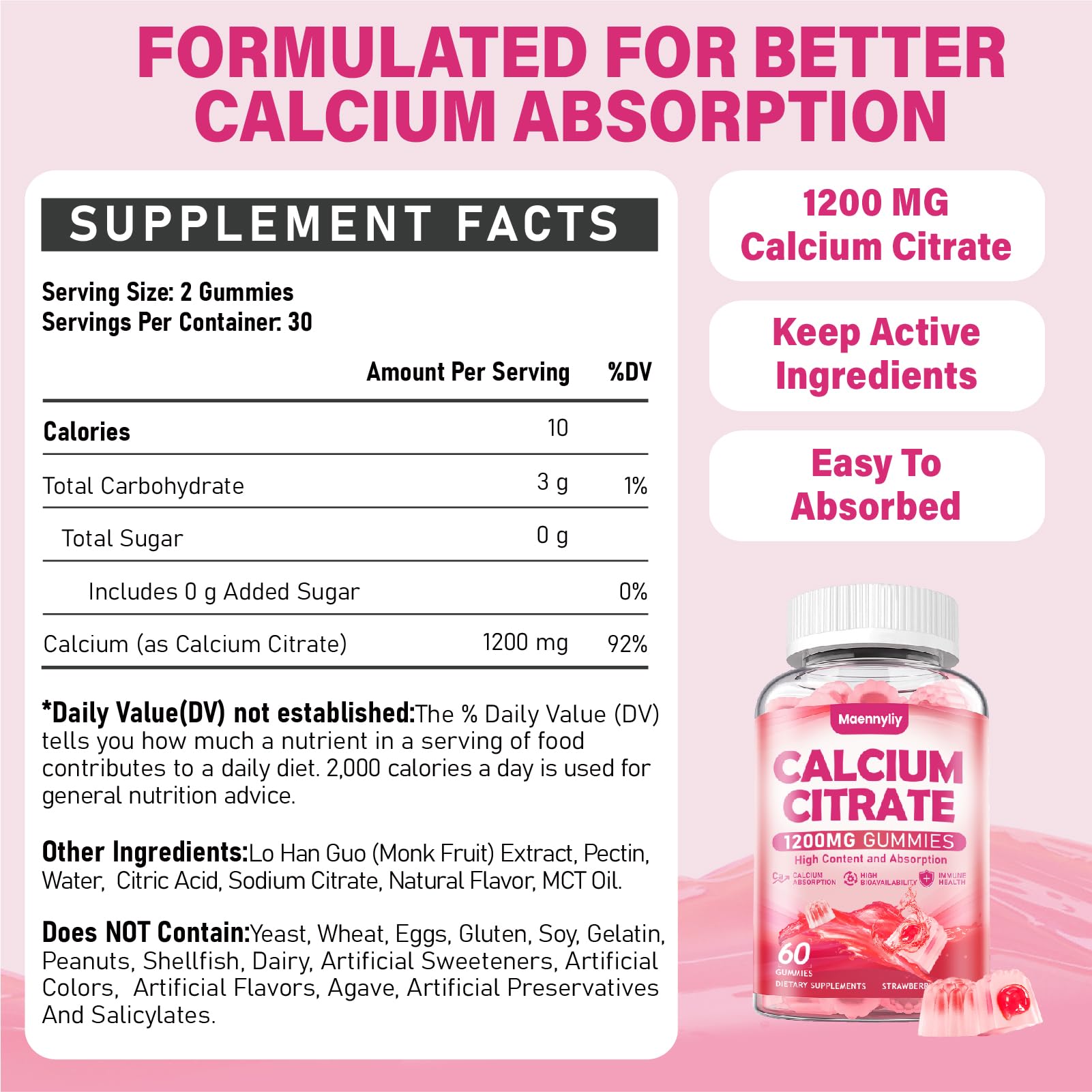 Maennyliy Calcium Citrate Gummies liquid-core cross-section shows enhanced absorption and smooth texture