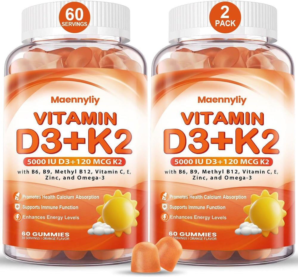 Maennyliy Vitamin D3 K2 Gummies bottle-front for convenient daily intake.