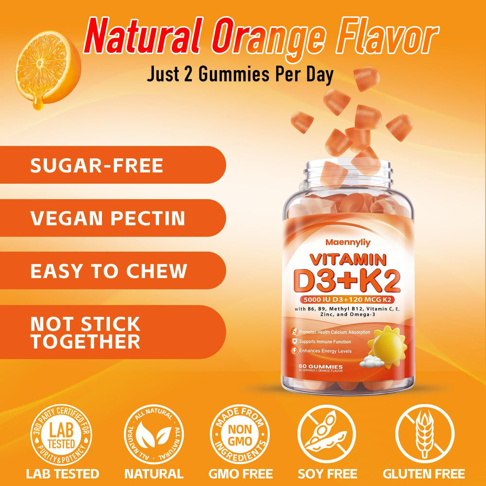 Maennyliy Vitamin D3 K2 Gummies daily consumption for potential immune support.