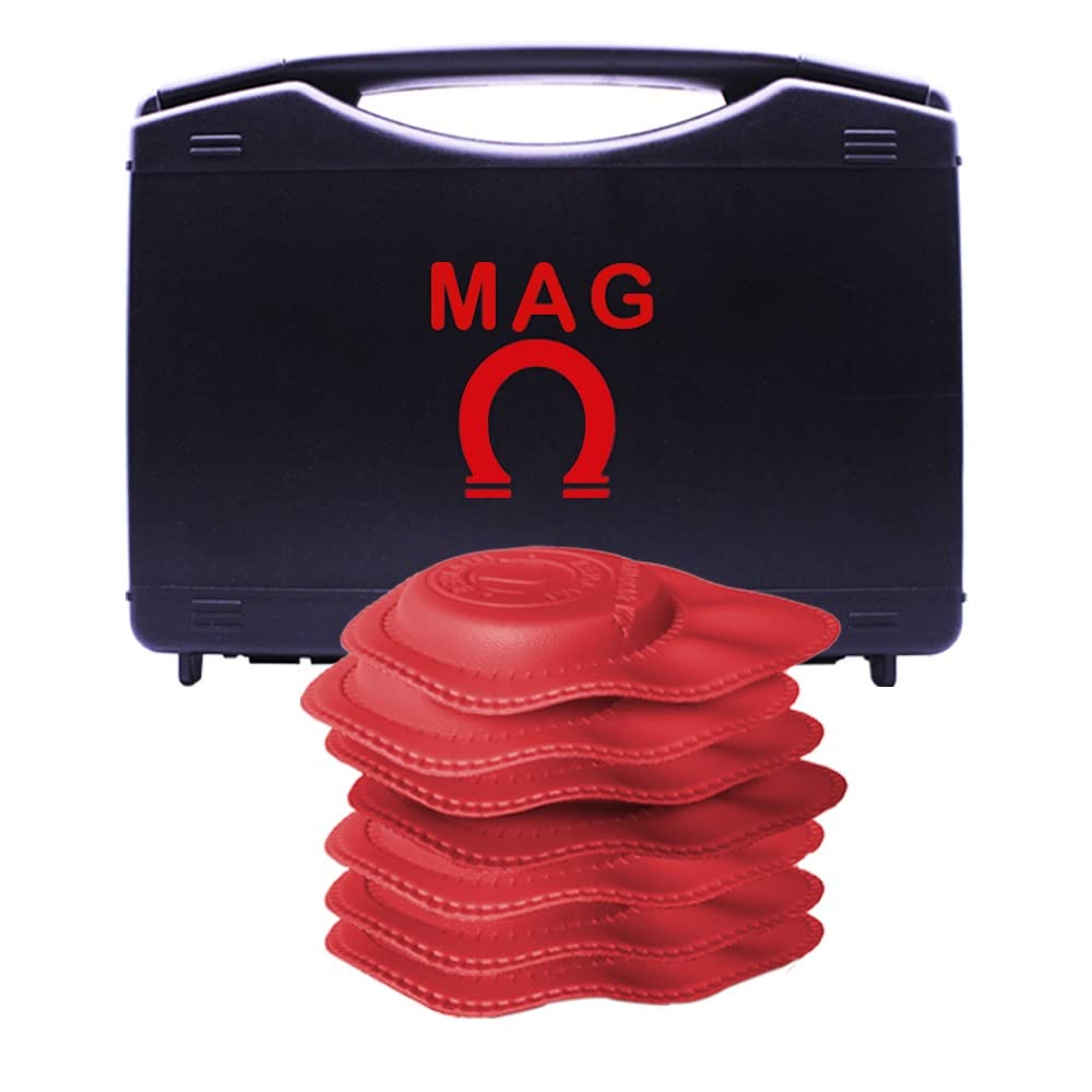 MAG 8-pack rectangular ferrite biomagnets with 3000 Gauss for precise placement during therapy.