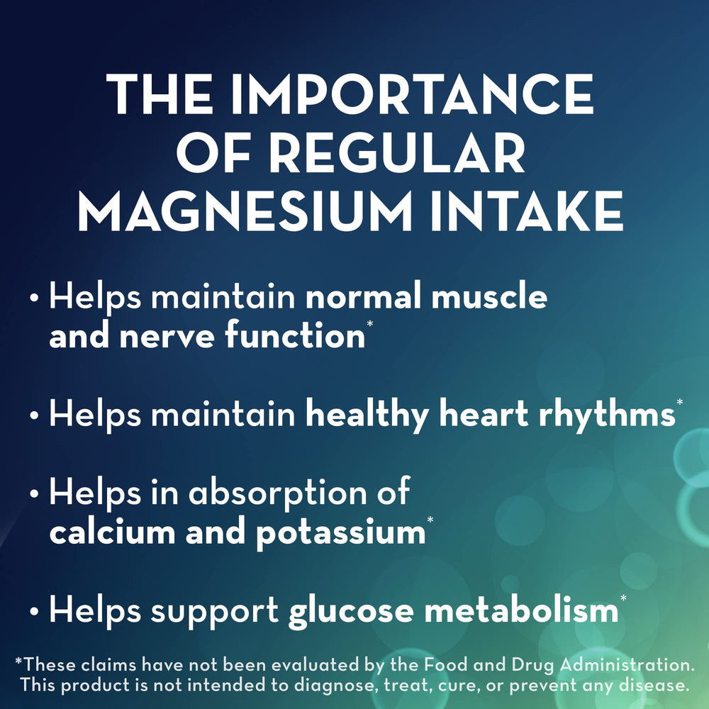 Mag-Ox 400 bottle suggests taking two tablets daily with food.