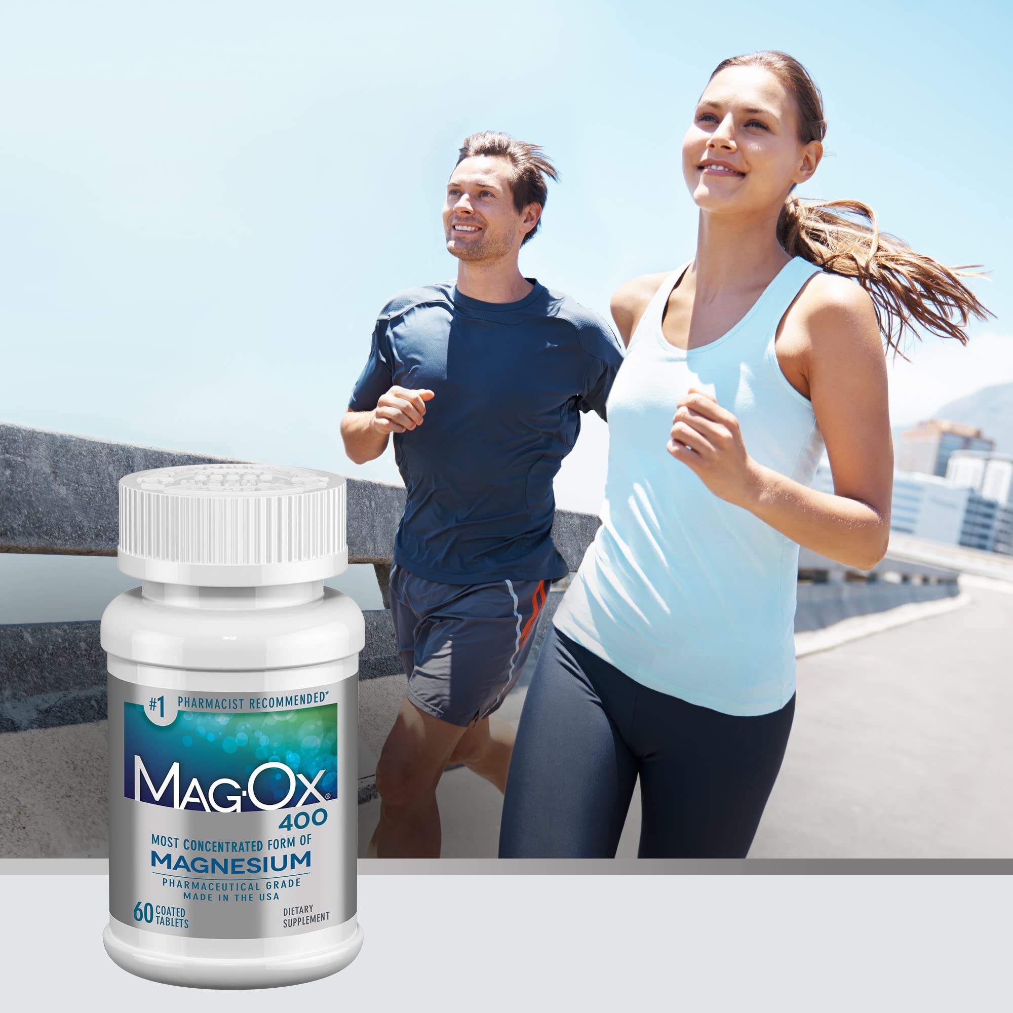Coated Mag-Ox 400 tablets designed for smooth, comfortable swallowing.
