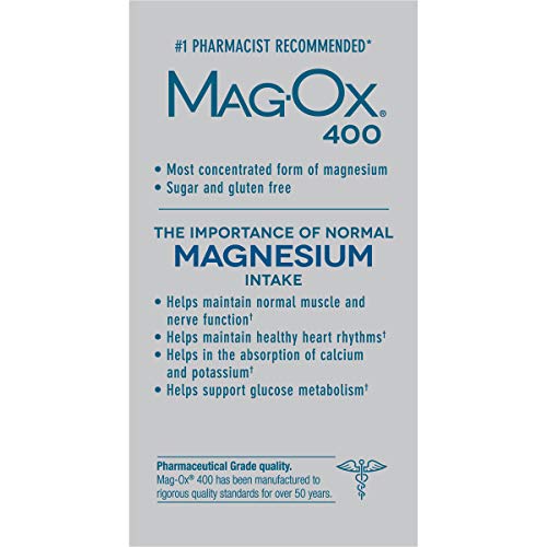 Mag-Ox 400 tablets in hand suggests on-the-go supplementation.