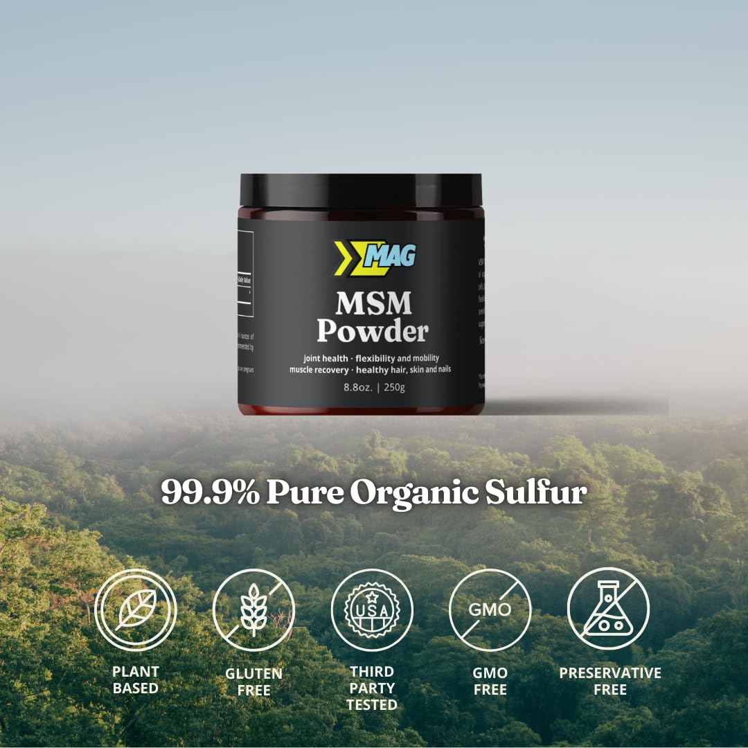 MSM powder used by active adults during post-workout recovery