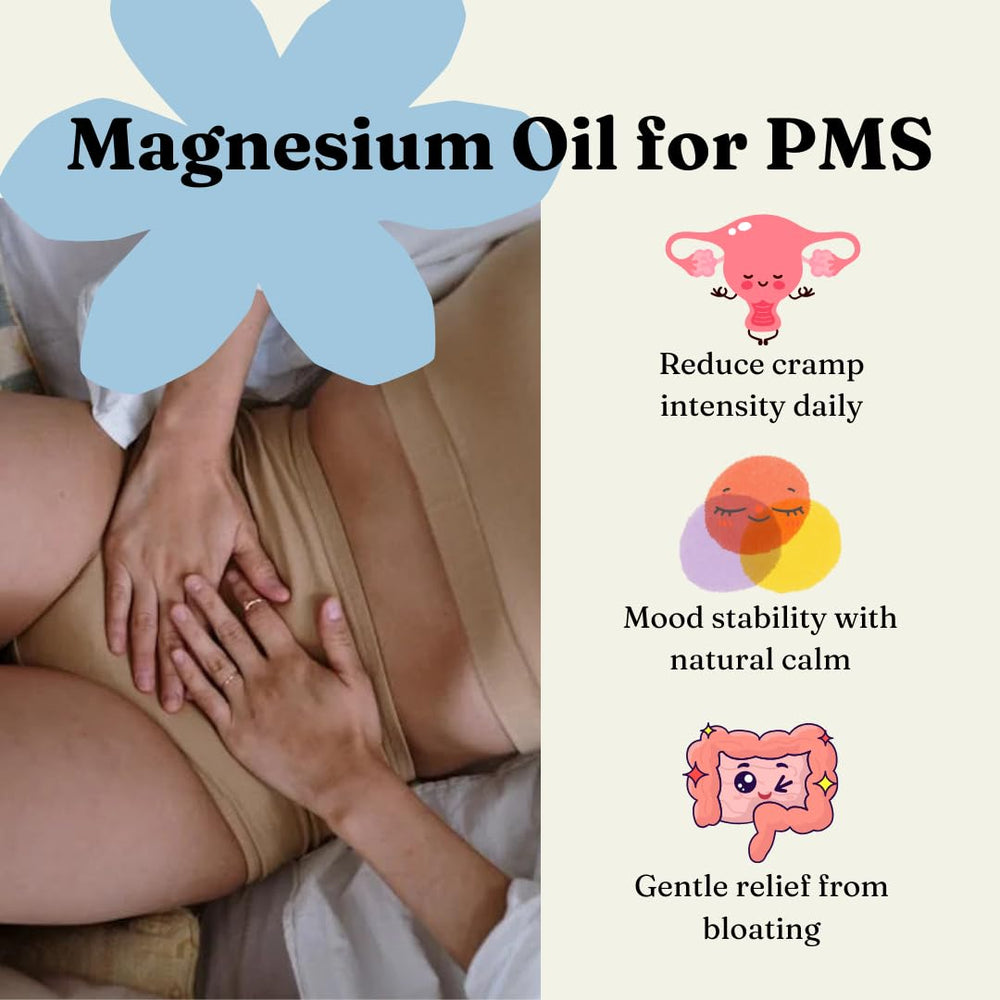 MAG Recovery Pure Magnesium Oil Spray with MSM on nightstand for restful sleep