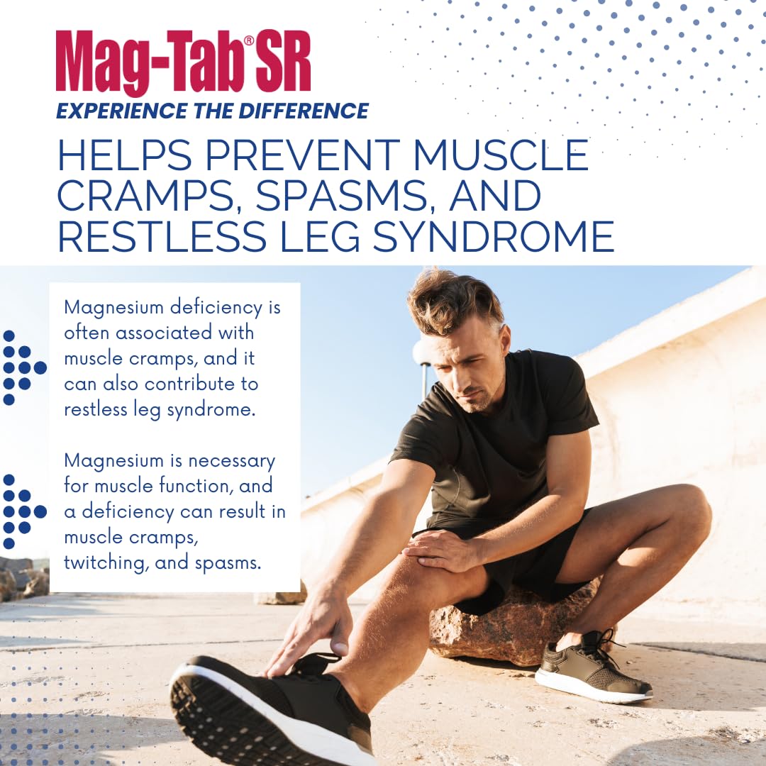 MAG-TAB SR back label ingredients explain magnesium lactate content.